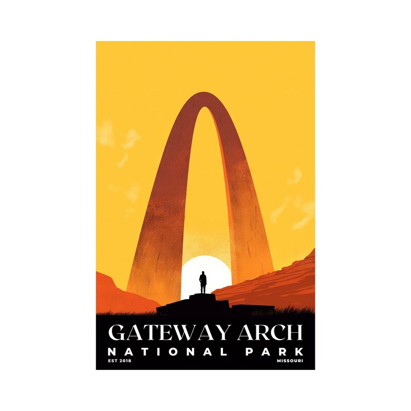 Gateway Arch National Park Poster, Travel Art, Office Poster, Home Decor | S3